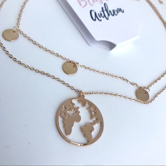 3 for $25⚡️ world map 2 layer sequin coin necklace - Picture 6 of 8
